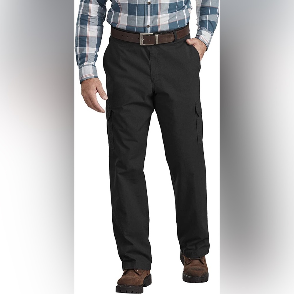 Dickies Men's Ripstop Cargo Pant Regular Straight Fit Black 32x34